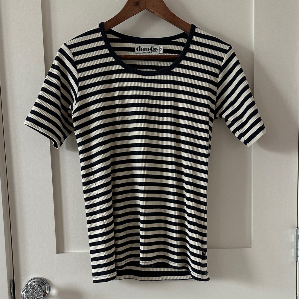 Danefae Navy and White Striped T-Shirt